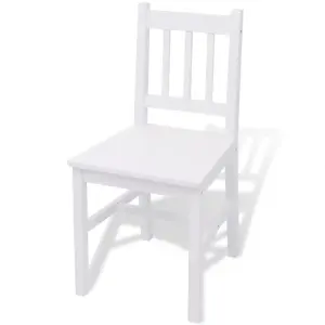 Berkfield Seven Piece Dining Set Pinewood White