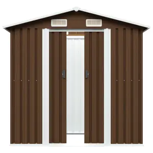 Berkfield Garden Storage Shed Brown 204x132x186 cm Steel