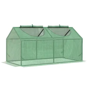 Outsunny Greenhouse Plants Foil Tomato Vegetable House W/ 2 Windows Green