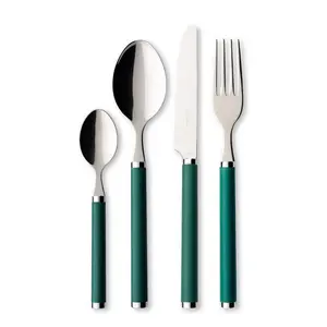 Play! 24 Piece 18/10 Stainless Steel Cutlery Set, Service for 6 Green