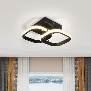 22W LED Square Ceiling Light Black