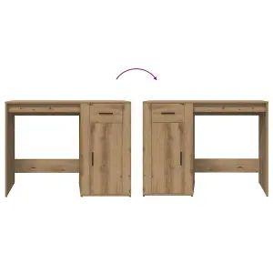 Berkfield Desk Artisan Oak 100x49x75 cm Engineered Wood