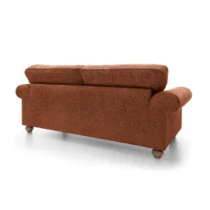 Ingrid 3 Seater Sofa in Burnt Orange