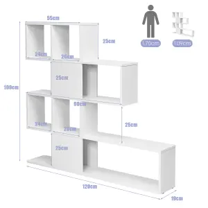 Costway 4-Tier Freestanding Bookshelf Wooden Ladder Bookcase Display  Shelf Plant Stand