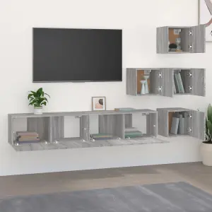 Berkfield Wall-mounted TV Cabinet Grey Sonoma Engineered Wood