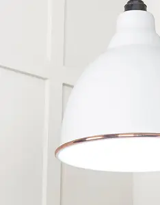 White Gloss Brindley Pendant in Flock