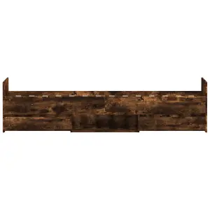 Berkfield Bed Frame with Headboard and Footboard Smoked Oak 90x200 cm