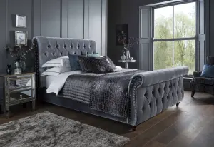 Montana 4ft 6 Double Grey Fabric Bed Frame