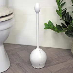 Showerdrape Hatch White Toilet Brush & Holder