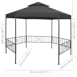 Berkfield Garden Gazebo 323x275x265 cm Anthracite