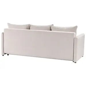 Beliani Traditional Sofa Bed HOLSEN Beige Fabric