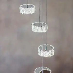 Multi Light Ceiling Pendant 16 Bulb Chrome & Crystal Glass Chandelier Lamp