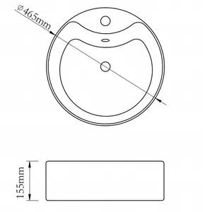 Belfry Bathroom Cavan Ceramic Round Sink with Overflow Silver / 15.5cm H x 46.5cm W x 46.5cm D