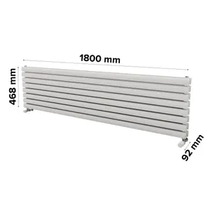 Ximax Champion Duplex FORDH4681800W White Gas Horizontal Designer Radiator, (W)1800mm x (H)468mm