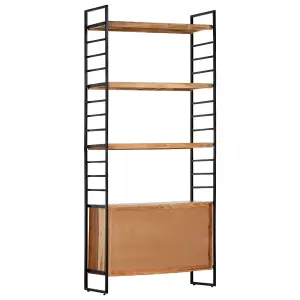 Berkfield 4-Tier Bookcase 80x30x180 cm Solid Acacia Wood