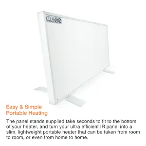 SUNHEAT Mirrorstone 180W - Floor Standing or Wall mounted Far Infrared Panel Heater