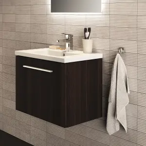 Ideal Standard i.life S Compact Matt Coffee Oak effect Wall-mounted Bathroom Vanity unit (H) 440mm (W) 600mm