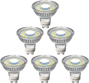 paul russells LED GU10 Light Bulb, 4W 450 Lumens, 35w Equivalent, 6500K Day Light, Ceiling Spotlights, Pack of 6