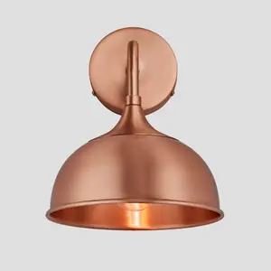 Industville Chelsea Dome Wall Light, 8 Inch, Copper, Copper Holder