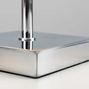 ValueLights Yuko Modern Polished Chrome Touch Table Lamp with Grey Shade