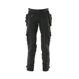 Mascot Advanced Trousers with Holster Pockets and Stretch - Black   (30.5) (Leg Length - Regular)