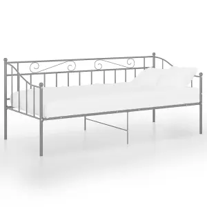 Berkfield Sofa Bed Frame Grey Metal 90x200 cm