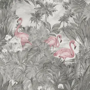 Amazonia Sarasota Grey Pink Wallpaper Holden 91261