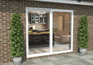 Green & Taylor White Aluminium External Sliding Doors - LH Sliding / RH Fixed - 2090 x 2090mm (WxH)