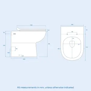 Nes Home Debra Back To Wall Ceramic WC Toilet Pan with Soft Close Seat