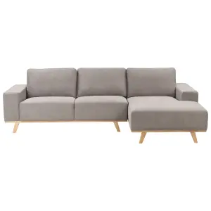 Corner Sofa NORA Taupe Fabric Left Hand