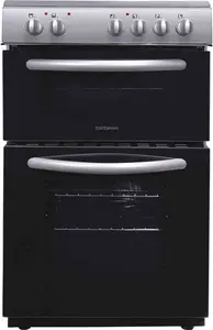 Statesman Atlas 50cm Double Oven Electric Ceramic Cooker Silver | Robert Dyas