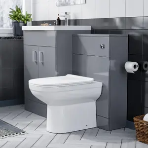 Nes Home 1100mm Grey Vanity Basin Unit & WC Unit and Back to Wall Toilet Pan