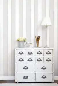 Galerie Smart Stripes 2 Silver Grey Formal Stripe Smooth Wallpaper