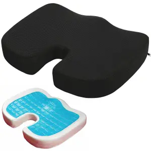 Taylor & Brown Orthopedic Gel Seat Cushion - Memory Foam for Back, Tailbone & Sciatica Relief, Portable for Office, Home & Car