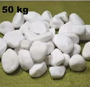 Decorative MARBLE EXTRA WHITE Stones  Pebbles  HOME & GARDEN  AQUARIUM 50kg