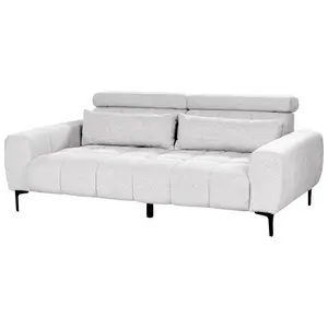 3 Seater Fabric Sofa Grey VEGAMO