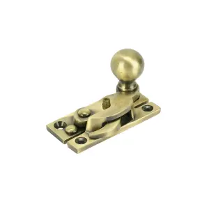 Sash Heritage Claw Fastener with Ball Knob (Locking) - Antique Brass