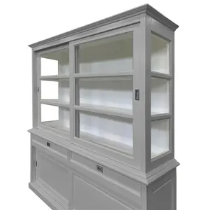 Stiles Display Cabinet Light Grey