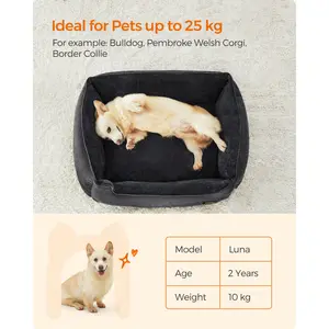 Polyester Pet Bed Dark Grey / 25 H x 90 W x 75 D