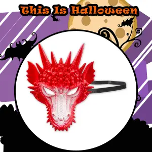 Halloween Dragon Mask Halloween Party, Trick or Treat 31.6cm Red