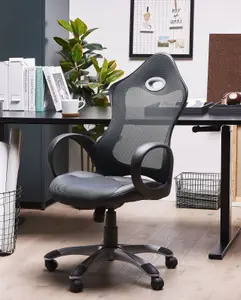 Beliani Retro Office Chair Grey iCHAIR