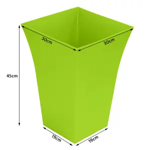 simpa 2PC Lime Green Large Milano Plastic Planters.