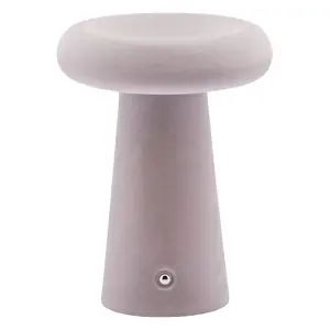 Designer Soft Grey Felt Rechargeable Lamp with Donut Shade 3-Way Touch Dimmable