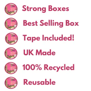 10 Strong Extra Large Tall Strong Cardboard Storage Packing Moving House Boxes Fragile Tape 60cm x 44cm x 44.5cm 115 Litres