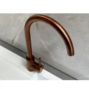 Reginox Taravo CP Single Lever Swan Neck Copper Kitchen Mixer Tap