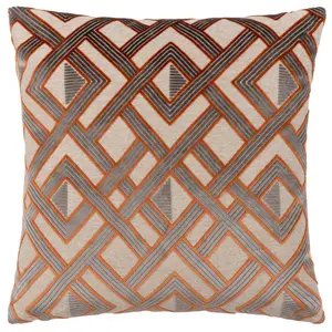 Henley Geometric Square Throw Cushion Covers Brown