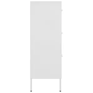 Berkfield Drawer Cabinet White 80x35x101.5 cm Steel