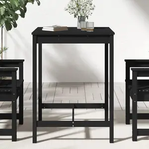 Berkfield Garden Table Black 82.5x82.5x110 cm Solid Wood Pine