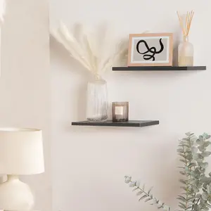 2 x Pack of Floating Wood Shelf