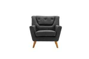 Grey Fabric Armchair Birlea Lambeth Easy Chair Scandinavian Modern Retro